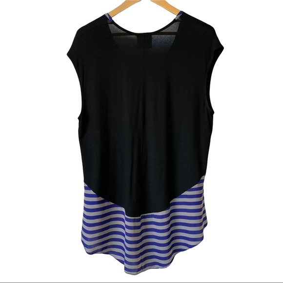 Michelle Mason Top from Barney's Striped Silk Flowy Hi-Low Tee Shirt Blouse M - Picture 7 of 12